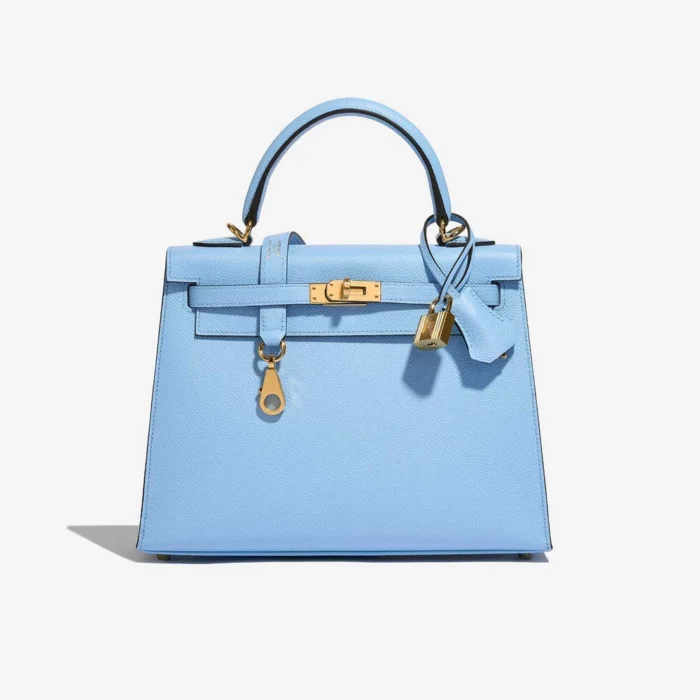 Premium Hermès Replica Kelly 25 Epsom Blue Celeste GHW | DLF