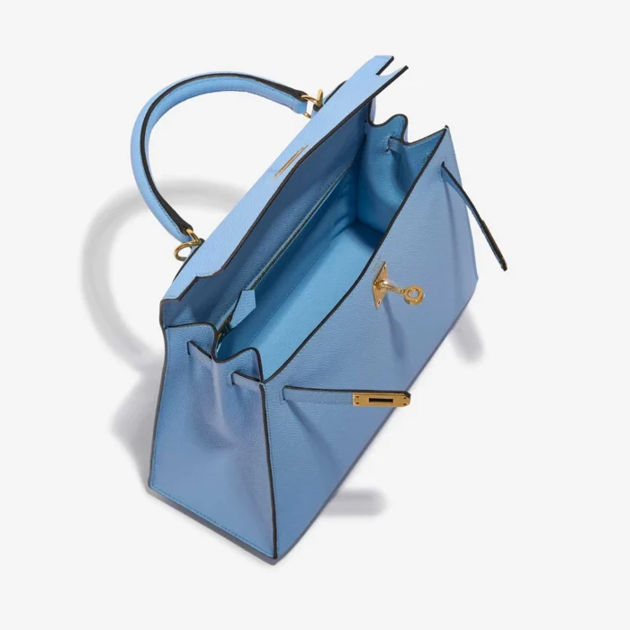 Premium Hermès Replica Kelly 25 Epsom Blue Celeste GHW - Direct Luxury Fashion - Image 5