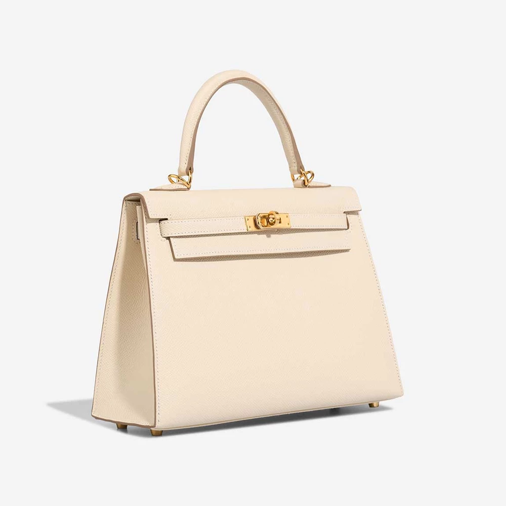 Premium Hermès Replica Kelly 25 Epsom Craie GHW - Direct Luxury Fashion - Image 4