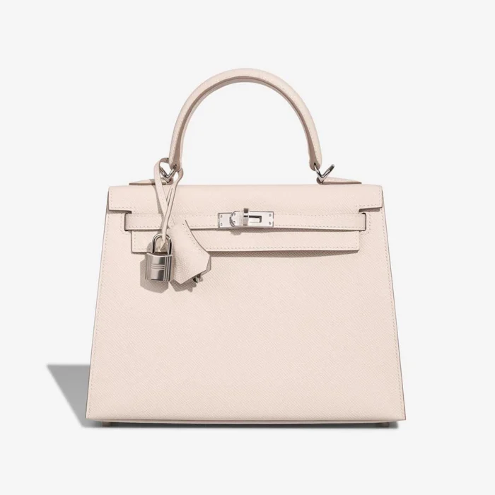 Premium Hermès Replica Kelly 25 Epsom Craie PHW - Direct Luxury Fashion