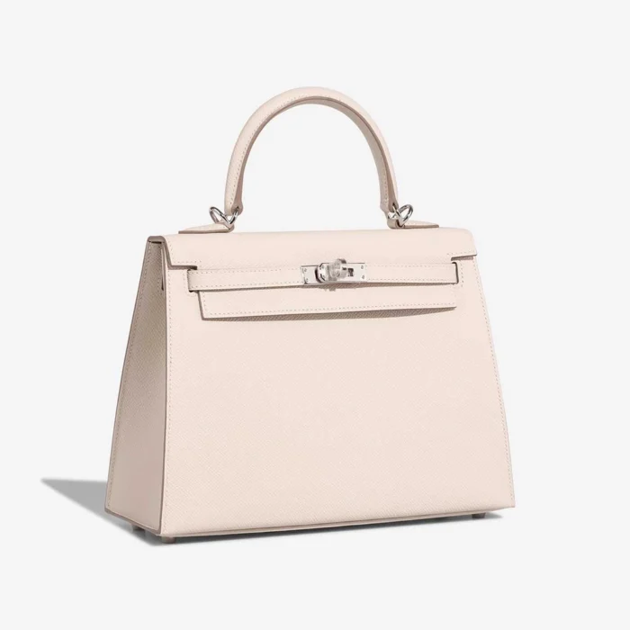 Premium Hermès Replica Kelly 25 Epsom Craie PHW - Direct Luxury Fashion - Image 4