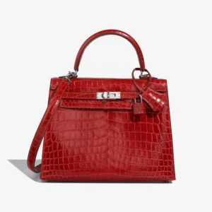 Premium Hermès Replica Kelly 25 Niloticus Crocodile Braise PHW - Direct Luxury Fashion
