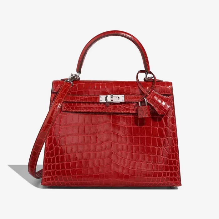Premium Hermès Replica Kelly 25 Niloticus Crocodile Braise PHW - Direct Luxury Fashion