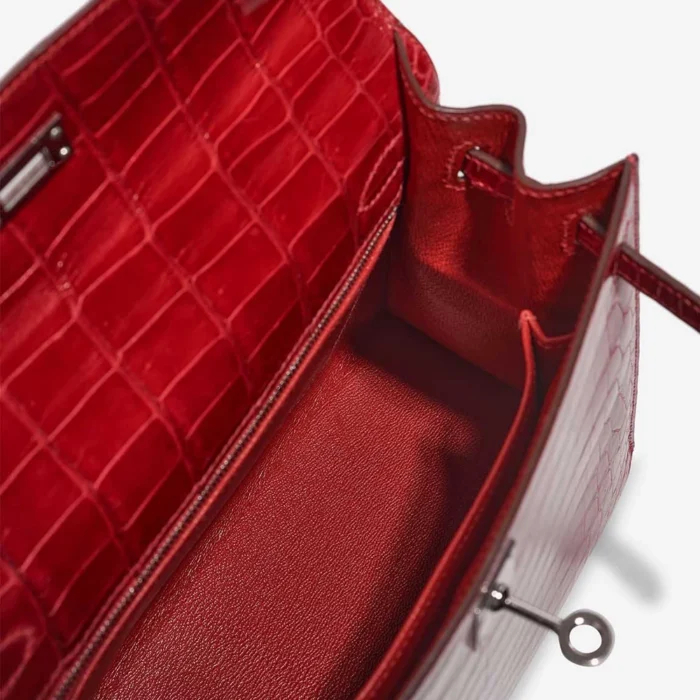 Premium Hermès Replica Kelly 25 Niloticus Crocodile Braise PHW - Direct Luxury Fashion - Image 5
