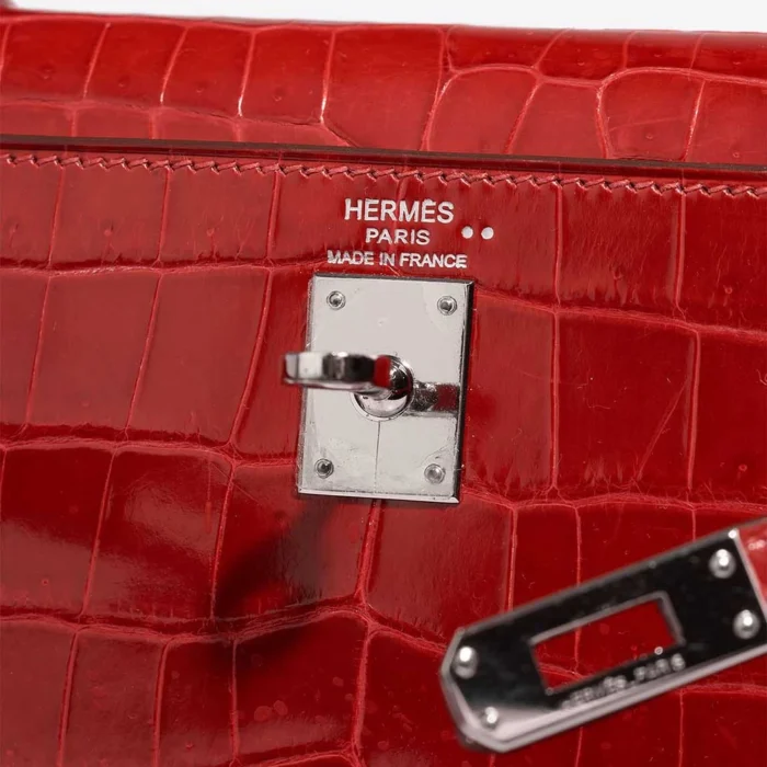 Premium Hermès Replica Kelly 25 Niloticus Crocodile Braise PHW - Direct Luxury Fashion - Image 6