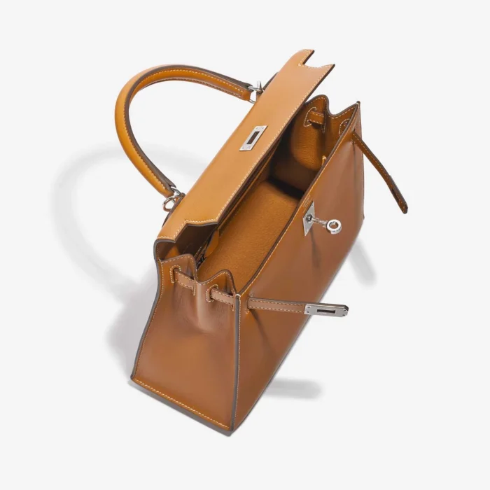 Premium Hermès Replica Kelly 25 Sable Butler Natural PHW - Direct Luxury Fashion - Image 5