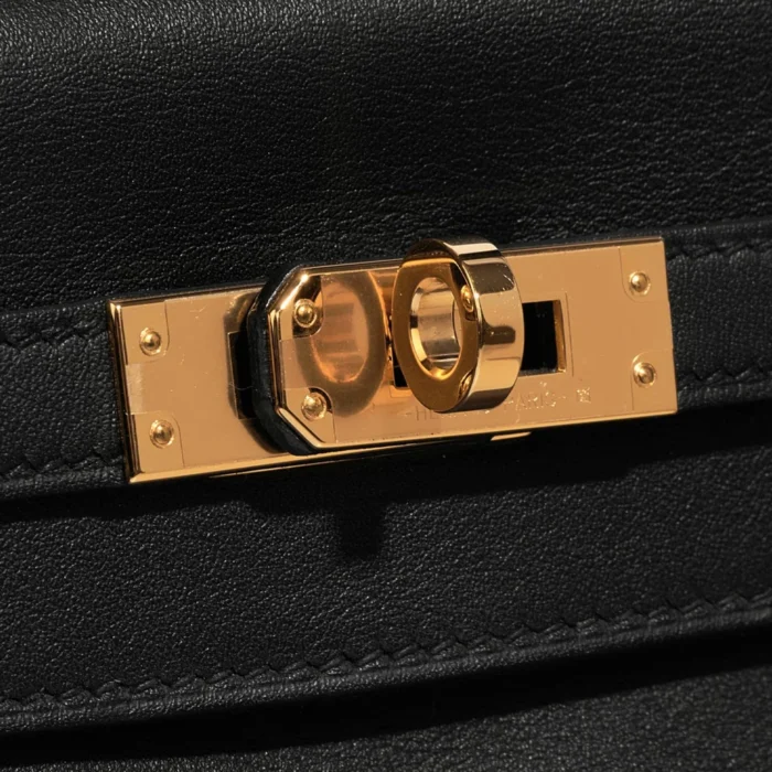 Premium Hermès Replica Kelly 25 Swift Black GHW - Direct Luxury Fashion - Image 6
