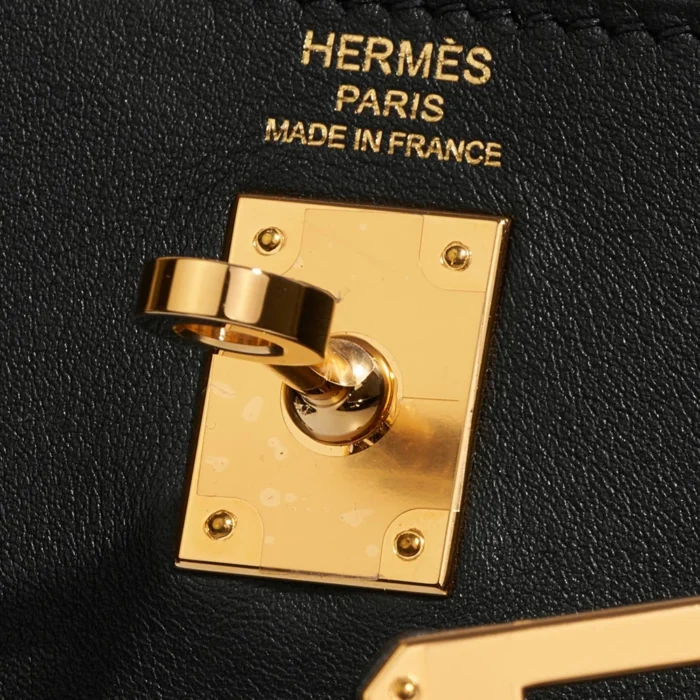 Premium Hermès Replica Kelly 25 Swift Black GHW - Direct Luxury Fashion - Image 5