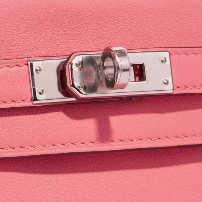 Premium Hermès Replica Kelly 25 Swift Rose d’ete PHW - Direct Luxury Fashion - Image 7