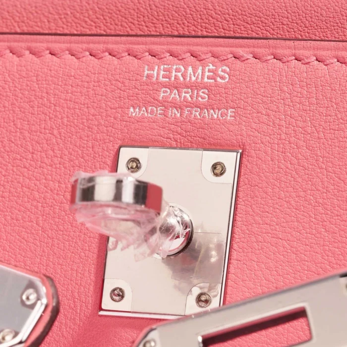 Premium Hermès Replica Kelly 25 Swift Rose d’ete PHW - Direct Luxury Fashion - Image 6