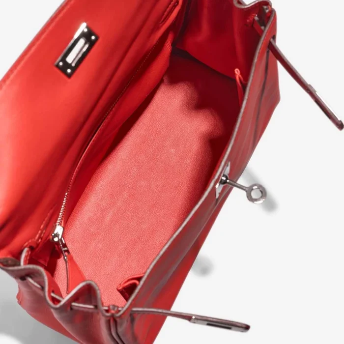 Premium Hermès Replica Kelly 25 Swift Rouge Tomate PHW - Direct Luxury Fashion - Image 5