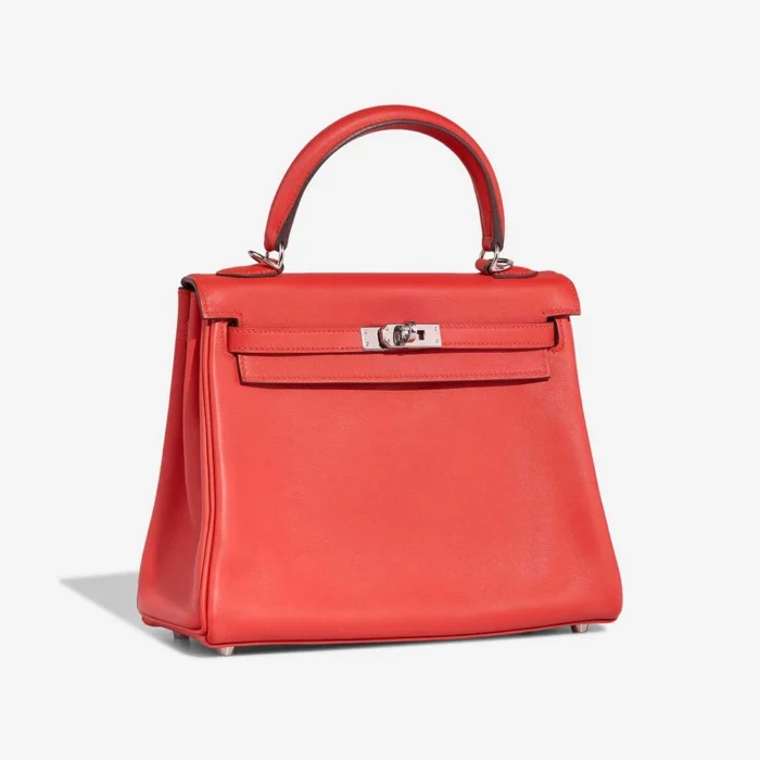Premium Hermès Replica Kelly 25 Swift Rouge Tomate PHW - Direct Luxury Fashion - Image 4