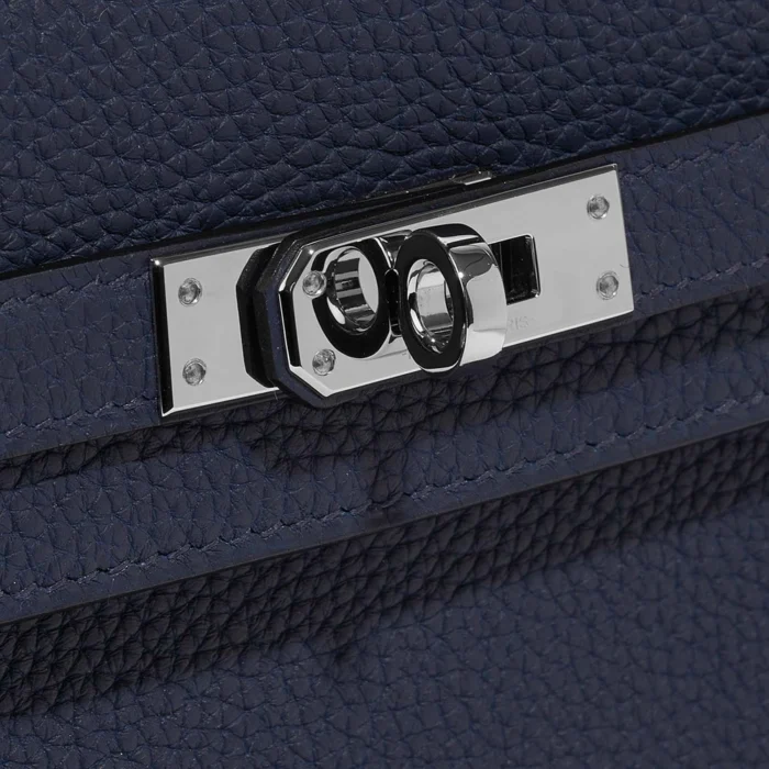 Premium Hermès Replica Kelly 25 Togo Blue Saphir PHW - Direct Luxury Fashion - Image 6