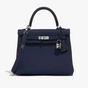 Premium Hermès Replica Kelly 25 Togo Blue Saphir PHW