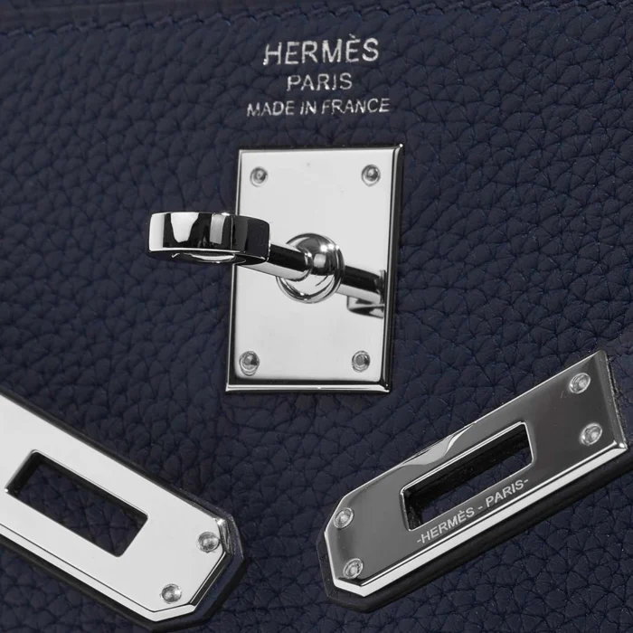 Premium Hermès Replica Kelly 25 Togo Blue Saphir PHW - Direct Luxury Fashion - Image 5