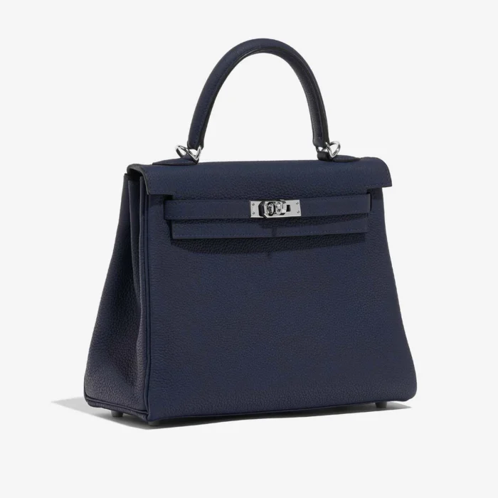 Premium Hermès Replica Kelly 25 Togo Blue Saphir PHW - Direct Luxury Fashion - Image 4