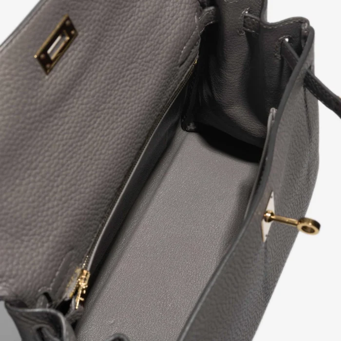 Premium Hermès Replica Kelly 25 Togo Gris Meyer GHW - Direct Luxury Fashion - Image 5
