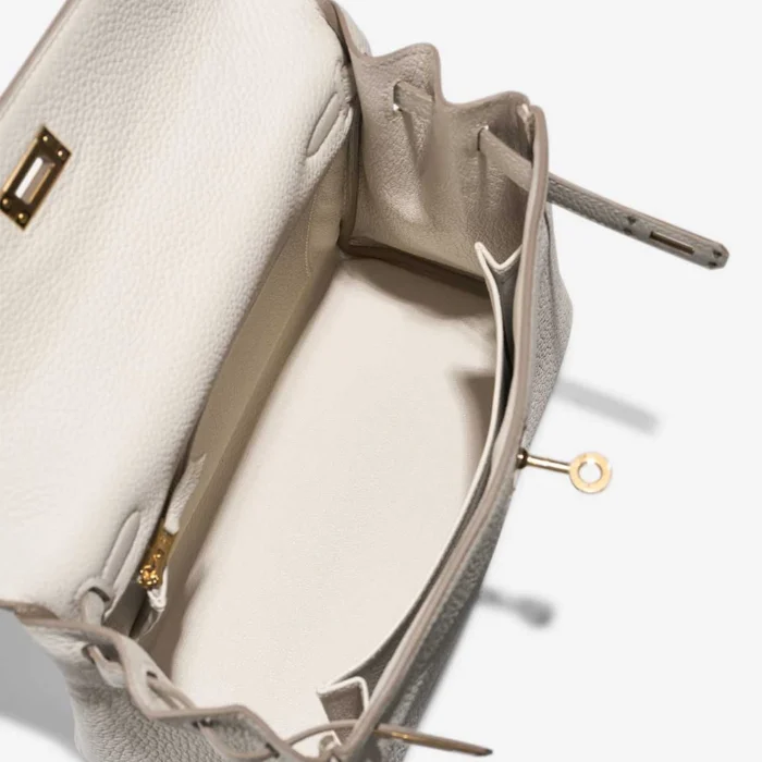 Premium Hermès Replica Kelly 25 Togo Gris Pale GHW - Direct Luxury Fashion - Image 5
