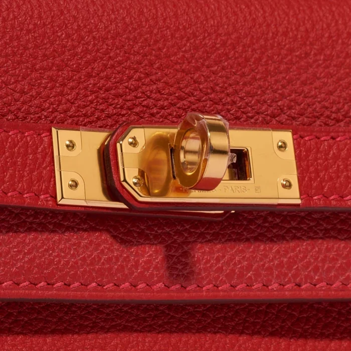 Premium Hermès Replica Kelly 25 Togo Rouge Casaque GHW - Direct Luxury Fashion - Image 7