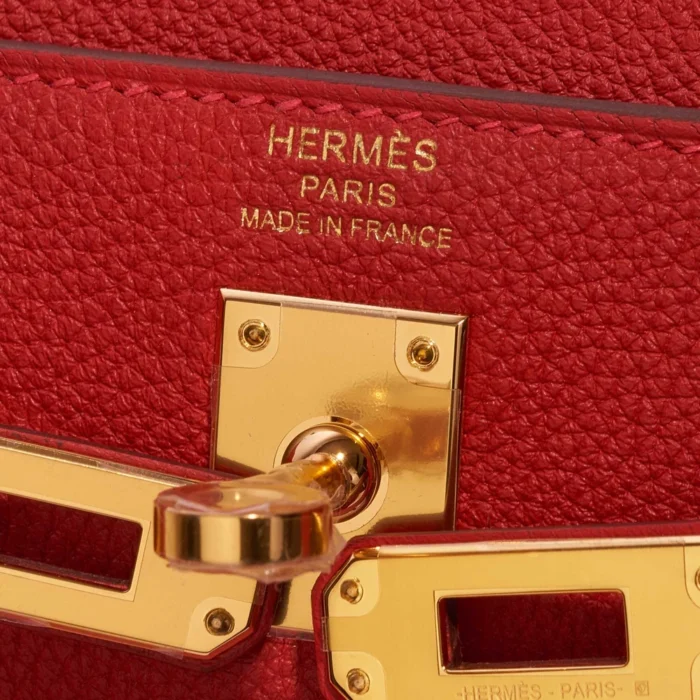 Premium Hermès Replica Kelly 25 Togo Rouge Casaque GHW - Direct Luxury Fashion - Image 6