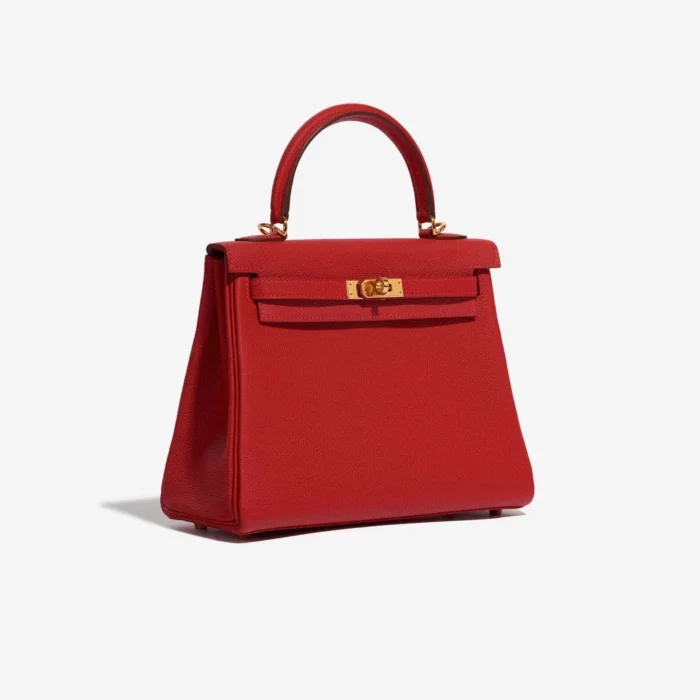 Premium Hermès Replica Kelly 25 Togo Rouge Casaque GHW - Direct Luxury Fashion - Image 4