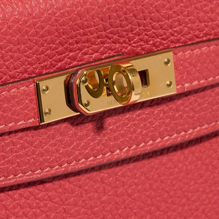 Premium Hermès Replica Kelly 25 Togo Rouge Pivoine GHW - Direct Luxury Fashion - Image 6