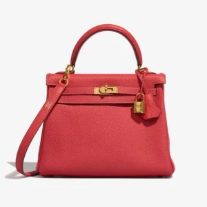 Premium Hermès Replica Kelly 25 Togo Rouge Pivoine GHW - Direct Luxury Fashion