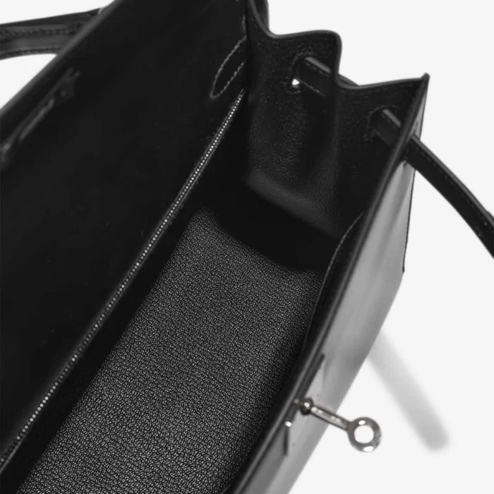 Premium Hermès Replica Kelly 28 Box Black PHW - Direct Luxury Fashion - Image 5