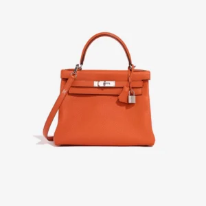 Premium Hermès Replica Kelly 28 Clemence Feu PHW – DLF