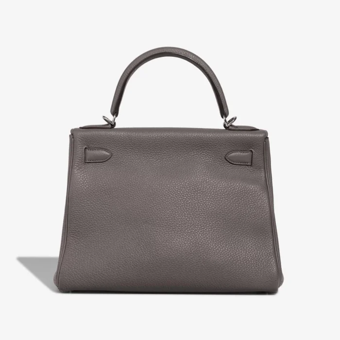 Premium Hermès Replica Kelly 28 Clemence Gris Meyer PHW - Direct Luxury Fashion - Image 2