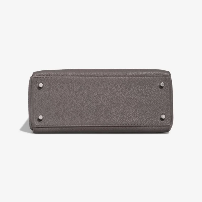 Premium Hermès Replica Kelly 28 Clemence Gris Meyer PHW - Direct Luxury Fashion - Image 3