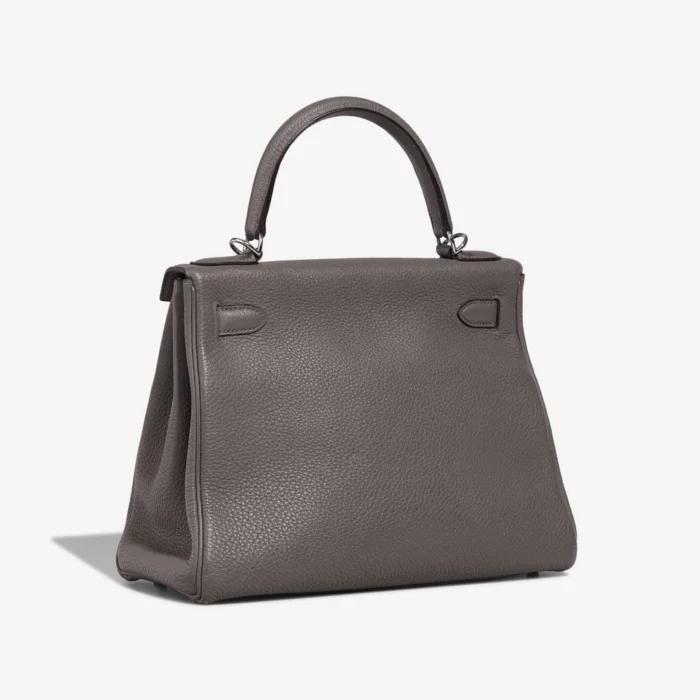 Premium Hermès Replica Kelly 28 Clemence Gris Meyer PHW - Direct Luxury Fashion - Image 4