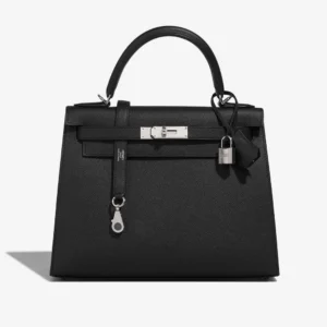 Premium Hermès Replica Kelly 28 Epsom Black PHW - Direct Luxury Fashion