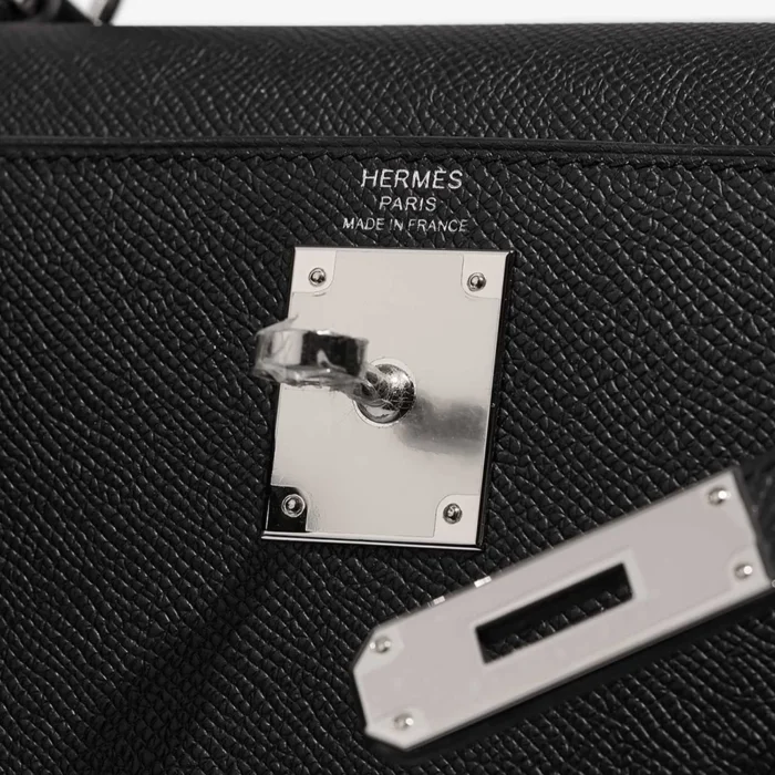 Premium Hermès Replica Kelly 28 Epsom Black PHW - Direct Luxury Fashion - Image 6