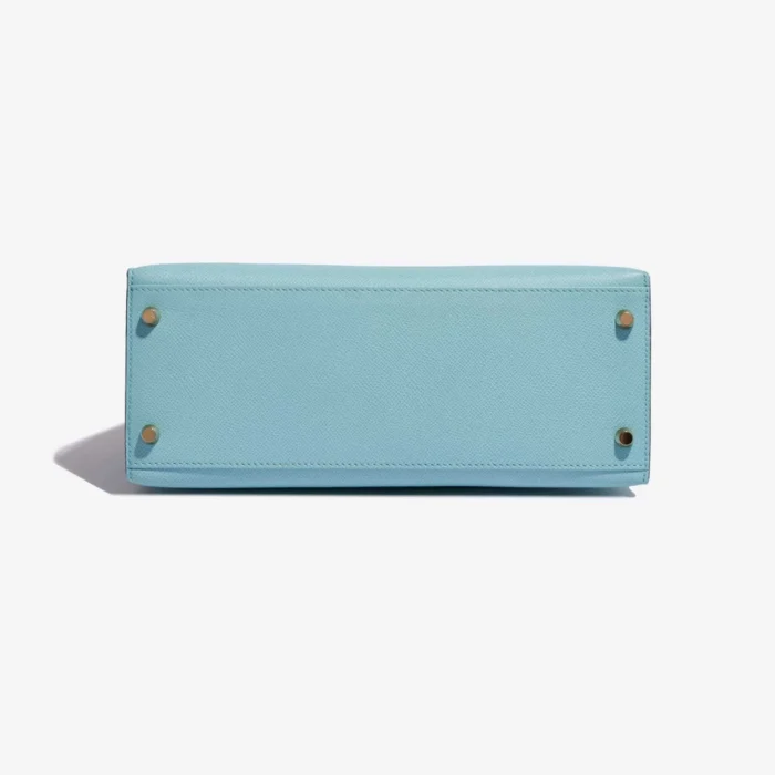 Premium Hermès Replica Kelly 28 Epsom Blue Atoll GHW - Direct Luxury Fashion - Image 3