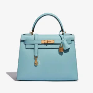Premium Hermès Replica Kelly 28 Epsom Blue Atoll GHW | DLF