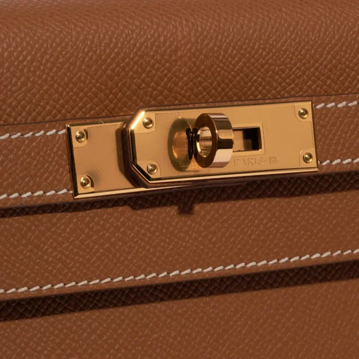 Premium Hermès Replica Kelly 28 Epsom Gold GHW - Direct Luxury Fashion - Image 6