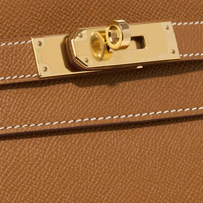 Premium Hermès Replica Kelly 28 Epsom Gold GHW - Direct Luxury Fashion - Image 6