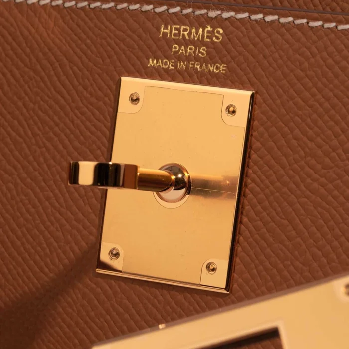 Premium Hermès Replica Kelly 28 Epsom Gold GHW - Direct Luxury Fashion - Image 5