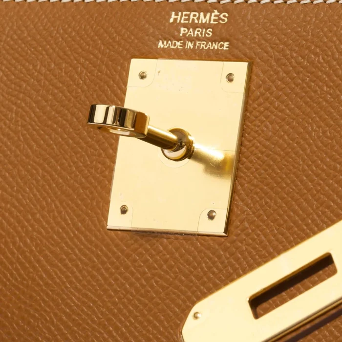 Premium Hermès Replica Kelly 28 Epsom Gold GHW - Direct Luxury Fashion - Image 5