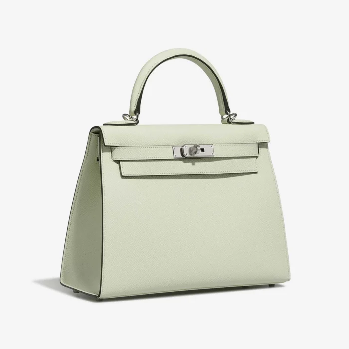 Premium Hermès Replica Kelly 28 Epsom Vert Fizz PHW - Direct Luxury Fashion - Image 4