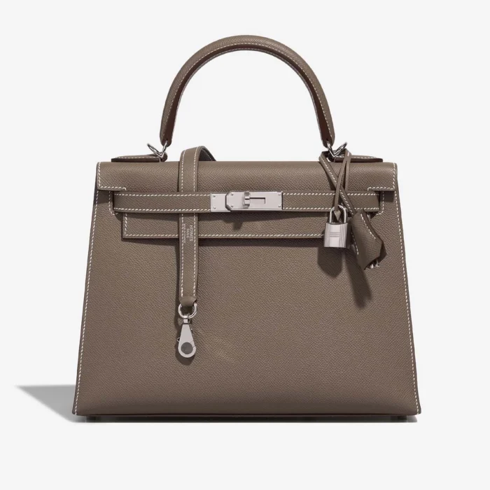 Premium Hermès Replica Kelly 28 Epsom Etoupe PHW | DLF