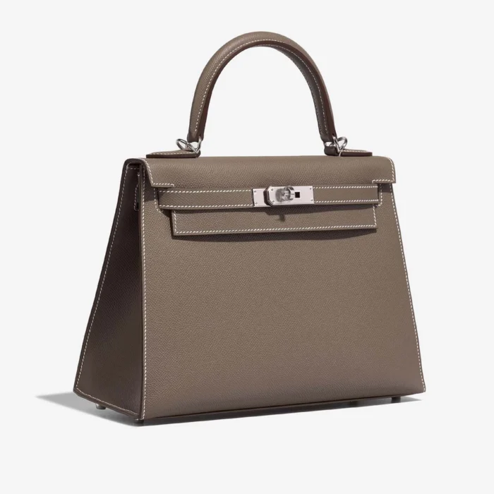Premium Hermès Replica Kelly 28 Epsom Etoupe PHW - Direct Luxury Fashion - Image 3