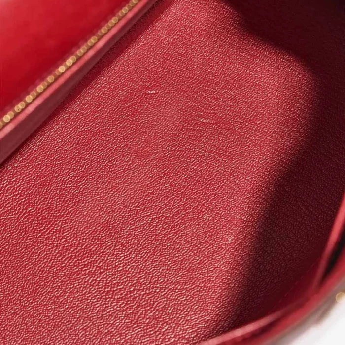 Premium Hermès Replica Kelly 28 Ostrich Rouge Vif GHW - Direct Luxury Fashion - Image 5