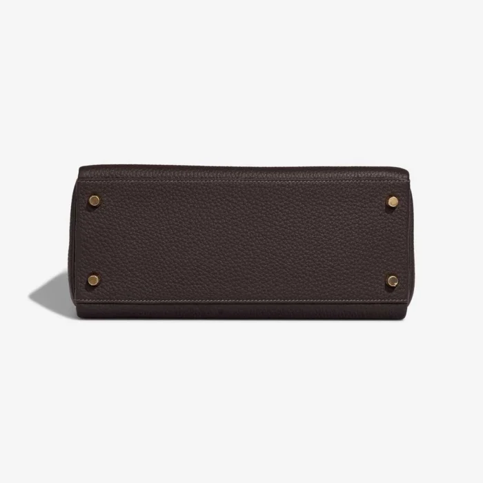 Premium Hermès Replica Kelly 28 Taurillon Clemence Macassar GHW - Direct Luxury Fashion - Image 3