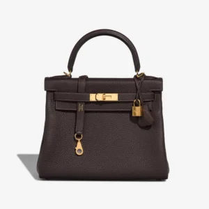 Premium Hermès Replica Kelly 28 Taurillon Clemence Macassar GHW - Direct Luxury Fashion