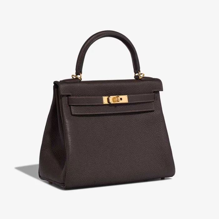 Premium Hermès Replica Kelly 28 Taurillon Clemence Macassar GHW - Direct Luxury Fashion - Image 4