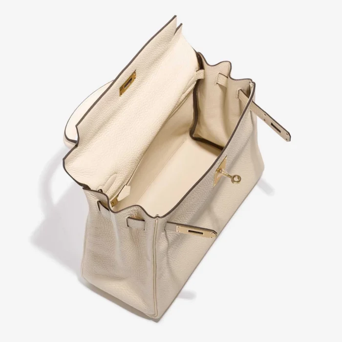 Premium Hermès Replica Kelly 28 Taurillon Clemence Nata GHW - Direct Luxury Fashion - Image 5