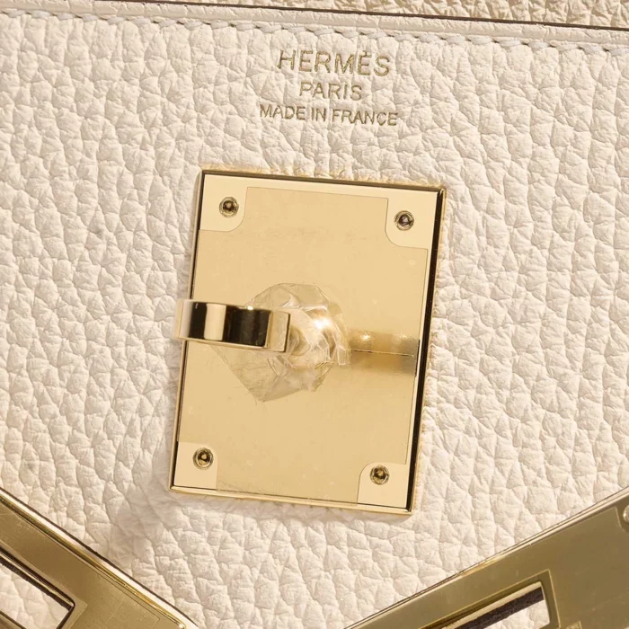 Premium Hermès Replica Kelly 28 Taurillon Clemence Nata GHW - Direct Luxury Fashion - Image 6