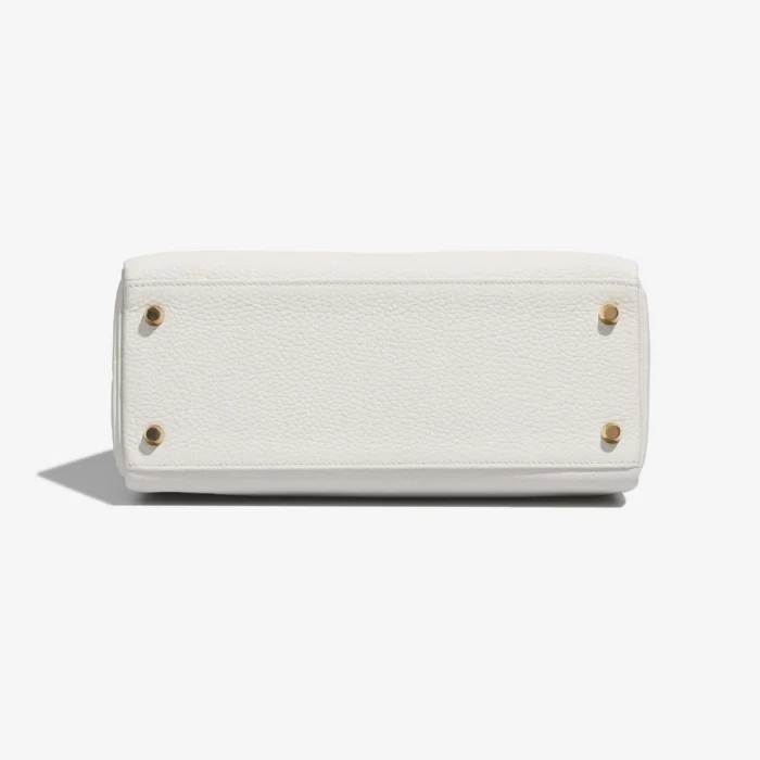 Premium Hermès Replica Kelly 28 Taurillon Clemence White GHW - Direct Luxury Fashion - Image 3